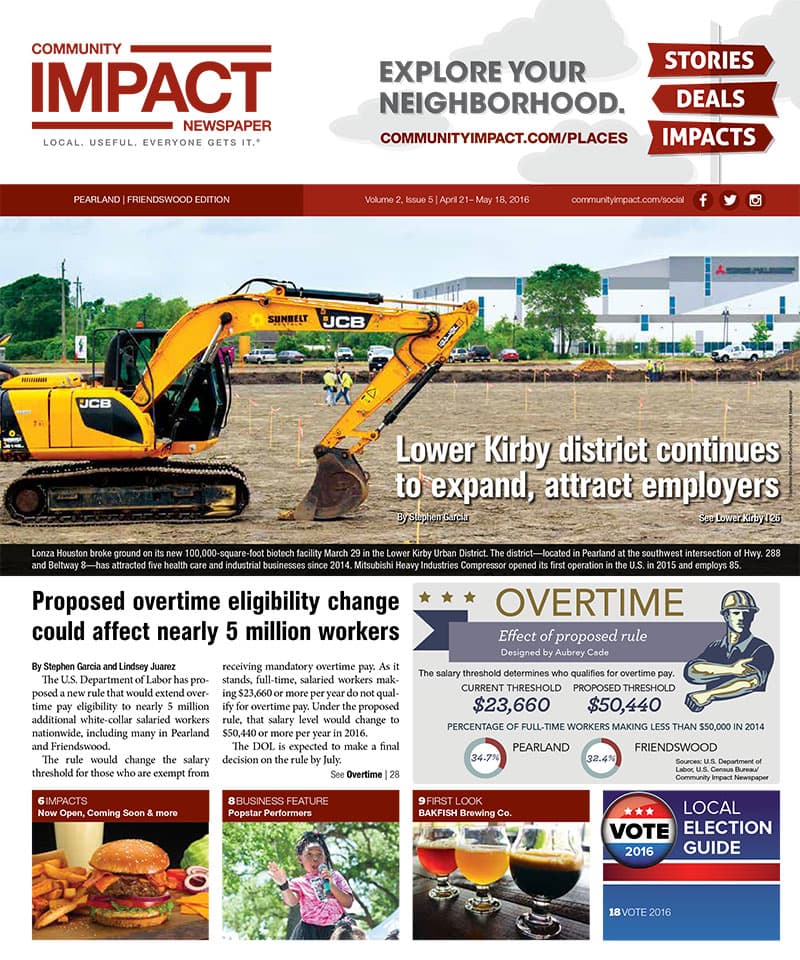 Pearland - Friendswood - Manvel cover — April 2016