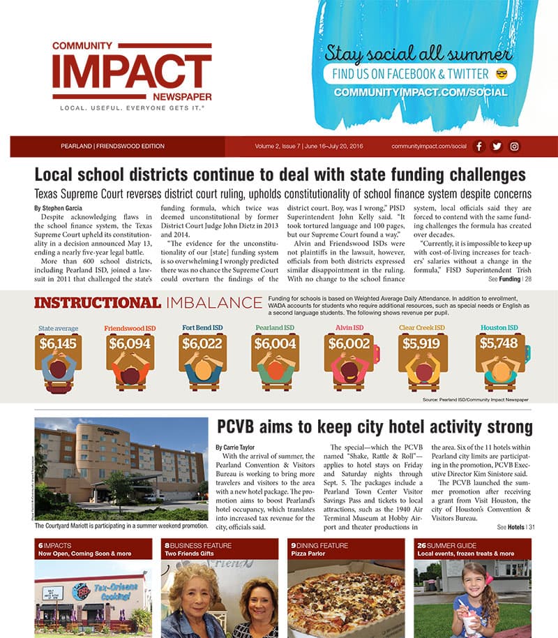 Pearland - Friendswood - Manvel cover — June 2016