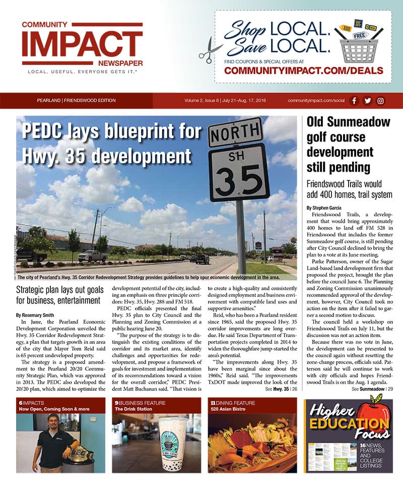 Pearland - Friendswood - Manvel cover — July 2016