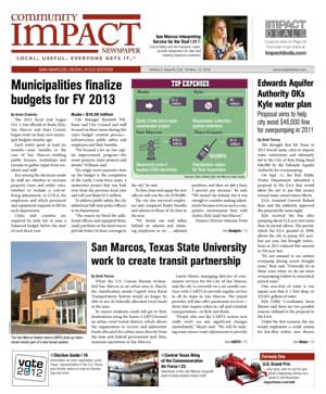 San Marcos - Buda - Kyle cover — October 2012