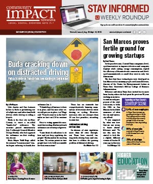 San Marcos - Buda - Kyle cover — August 2015