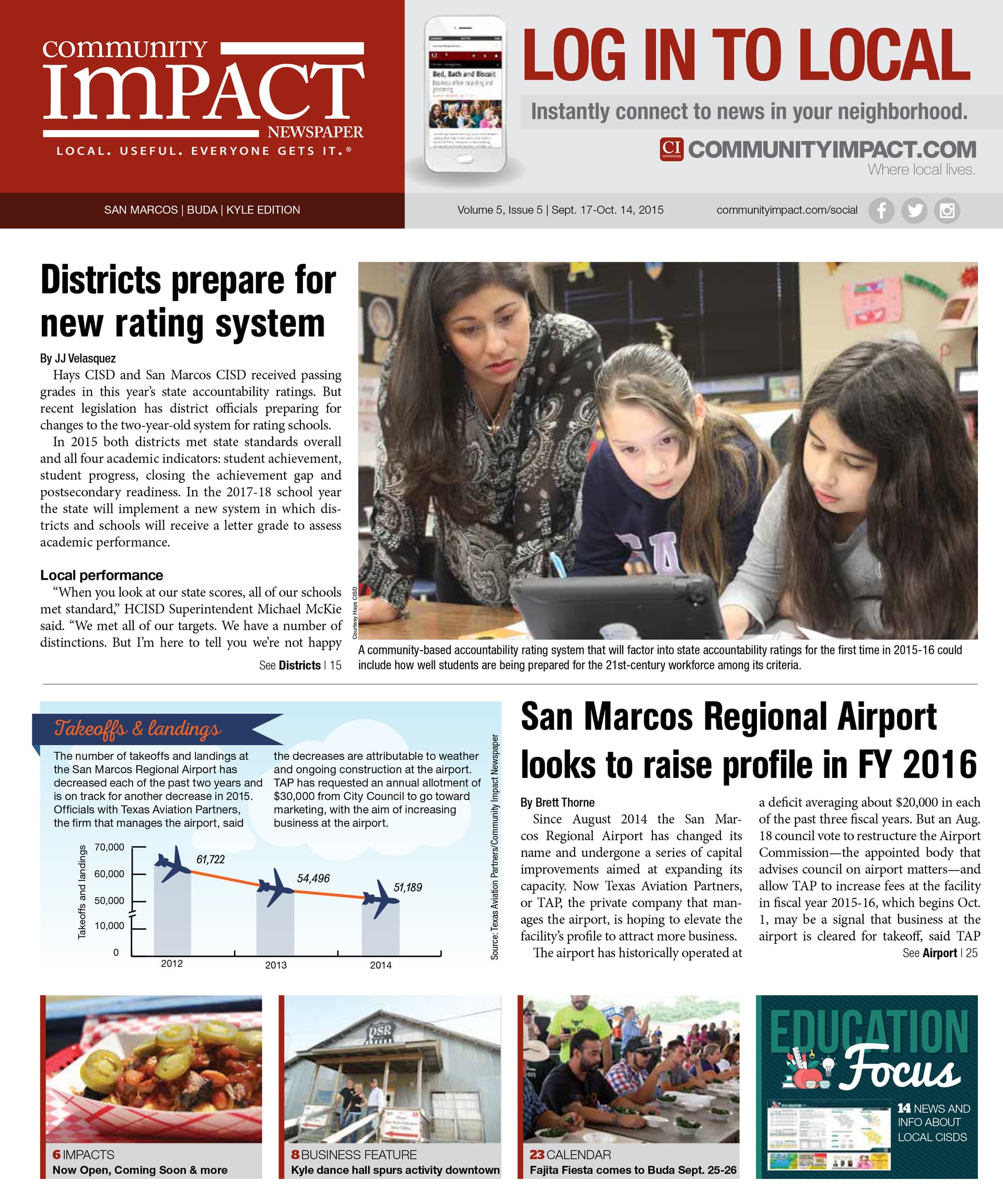 San Marcos - Buda - Kyle cover — September 2015