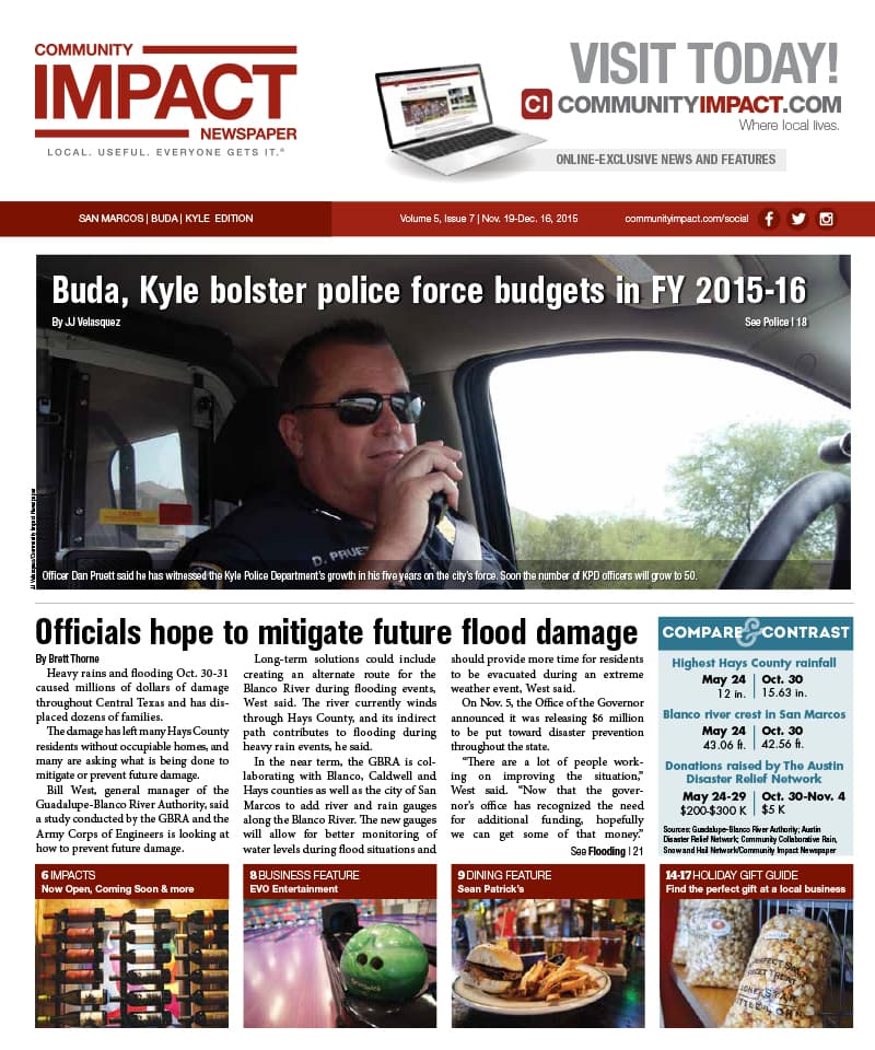 San Marcos - Buda - Kyle cover — November 2015