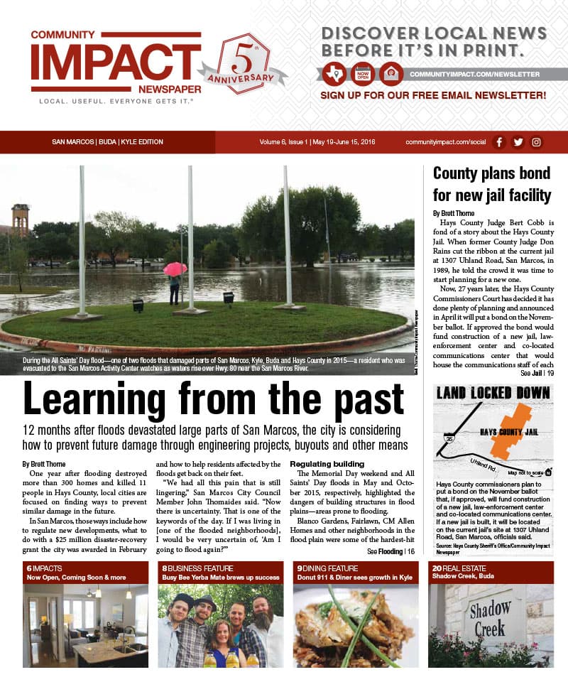 San Marcos - Buda - Kyle cover — May 2016