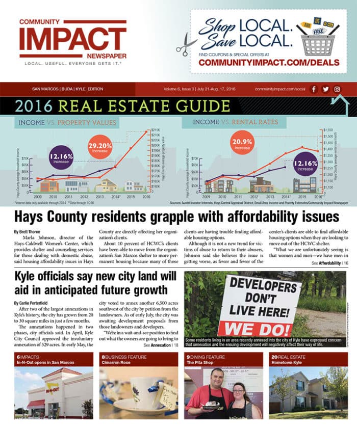 San Marcos - Buda - Kyle cover — July 2016