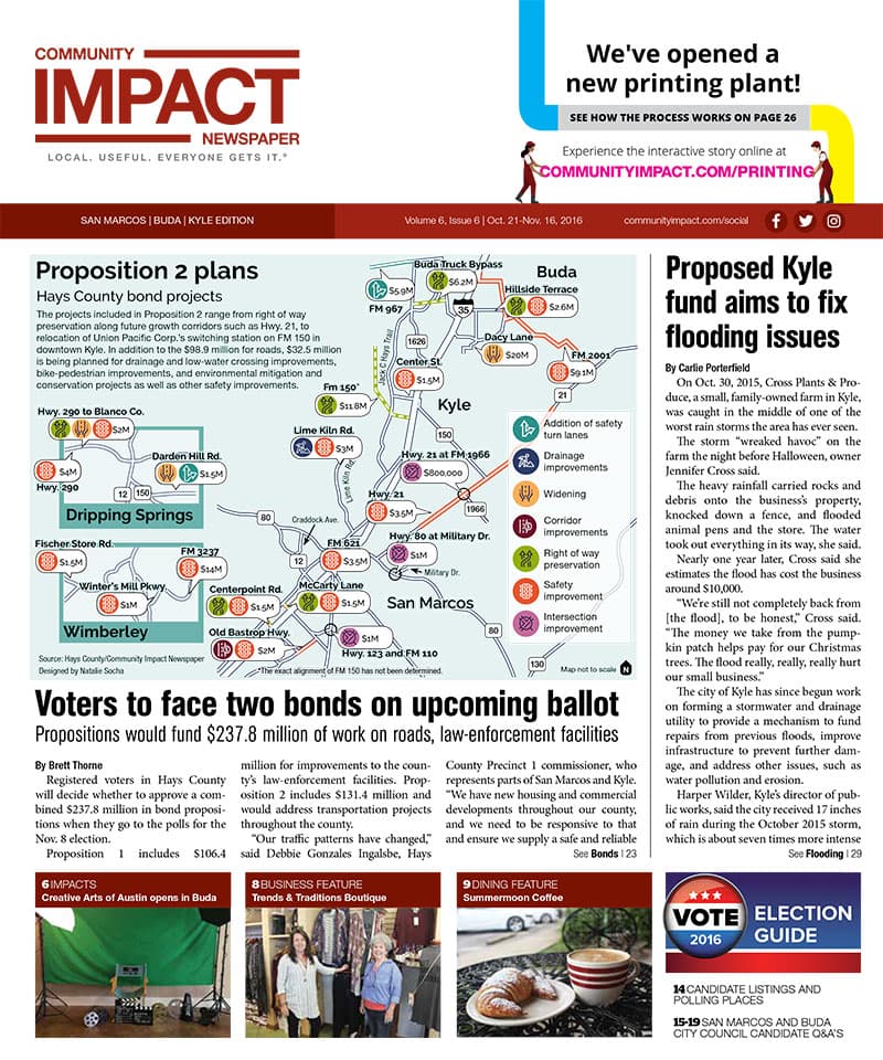 San Marcos - Buda - Kyle cover — October 2016