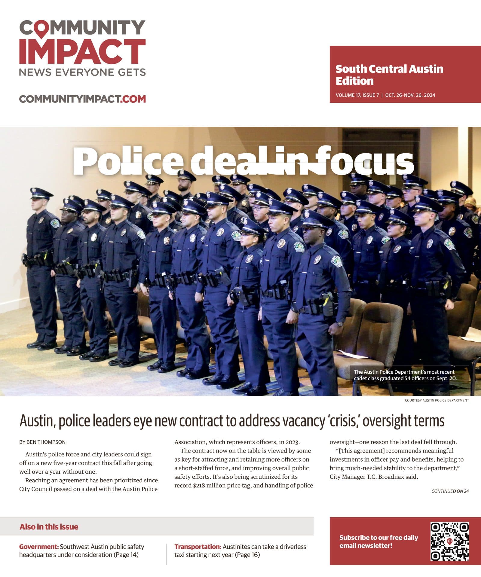 Central Austin cover — October 2024