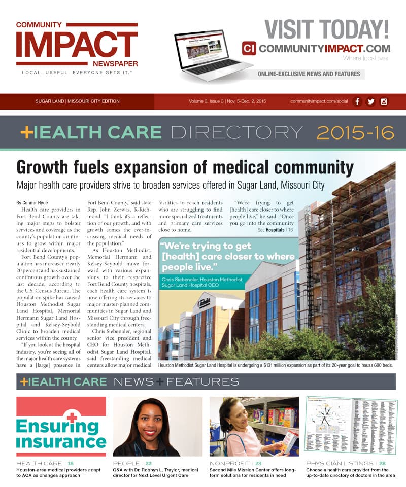 Sugar Land - Missouri City cover — November 2015
