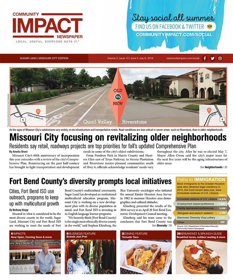 Sugar Land - Missouri City cover — June 2016