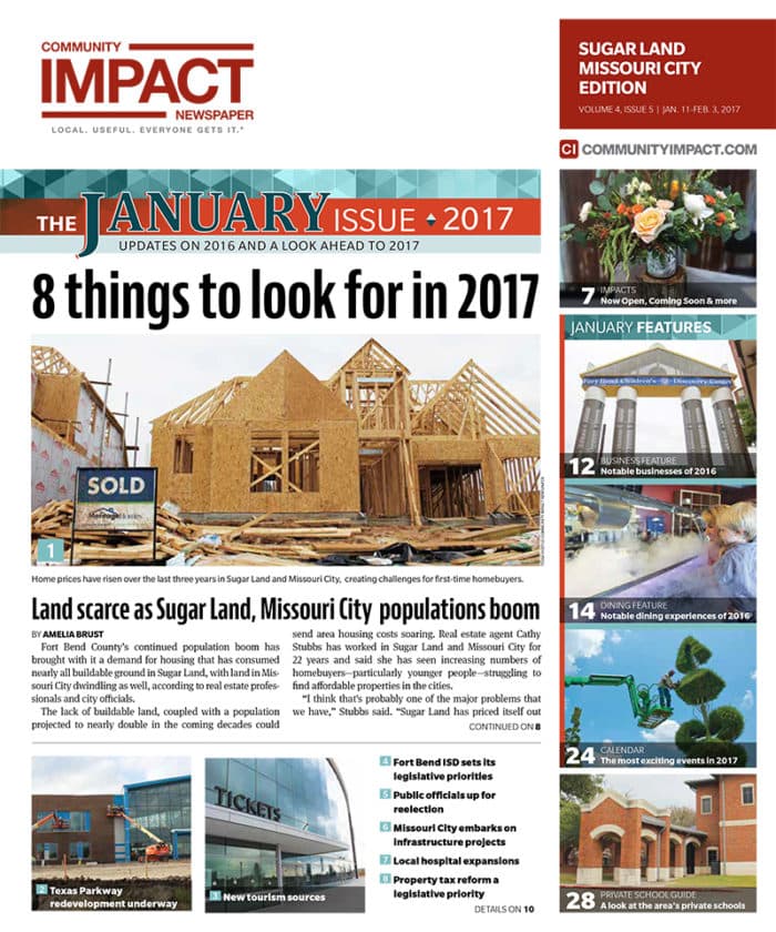 Sugar Land - Missouri City cover — January 2017