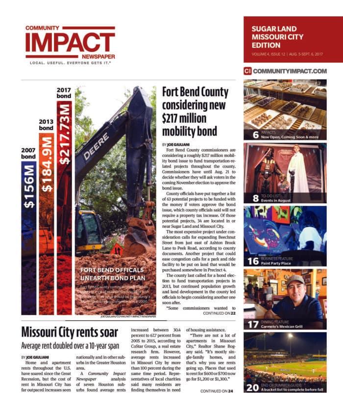 Sugar Land - Missouri City cover — August 2017