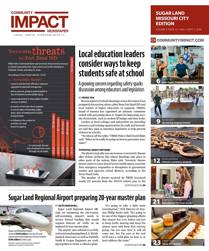 Sugar Land - Missouri City cover — August 2018
