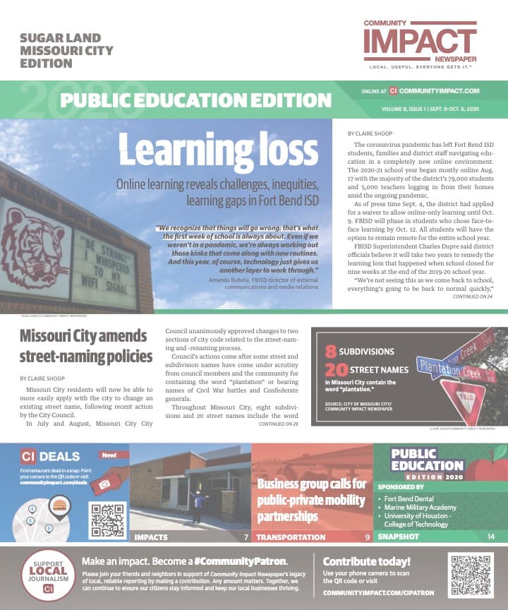 Sugar Land - Missouri City cover — September 2020
