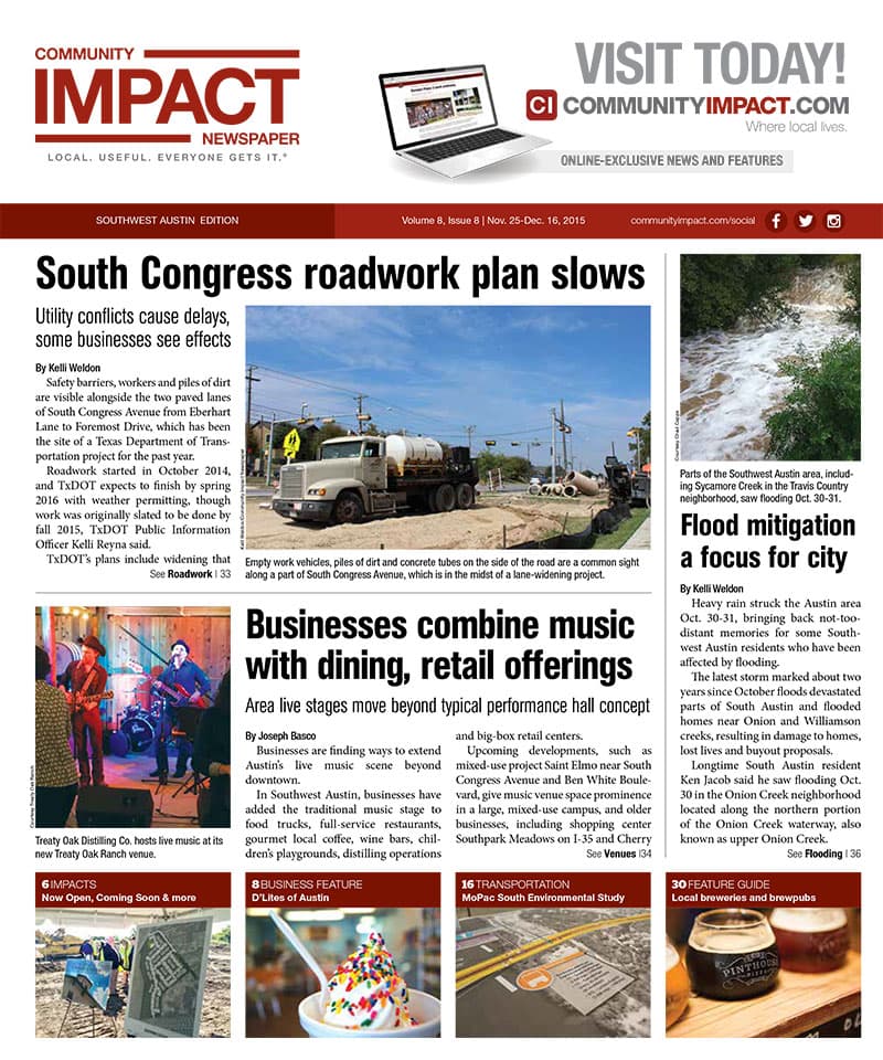 Southwest Austin - Dripping Springs cover — November 2015