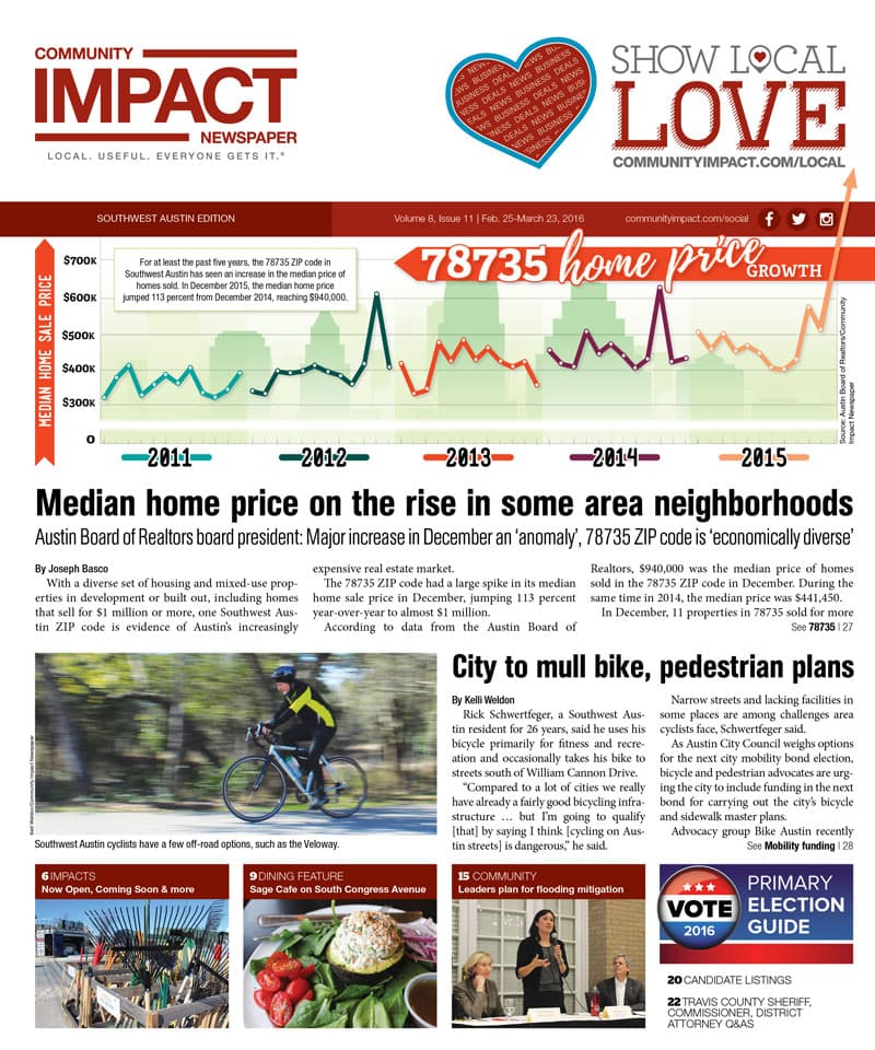 Southwest Austin - Dripping Springs cover — February 2016