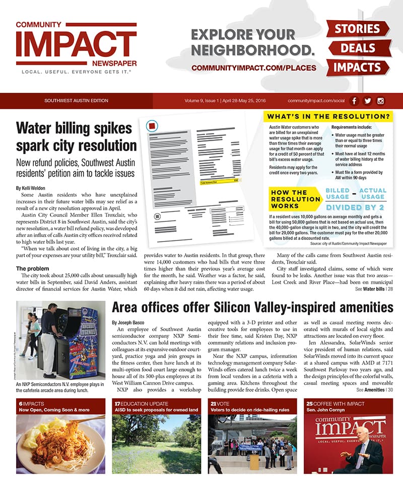 Southwest Austin - Dripping Springs cover — April 2016