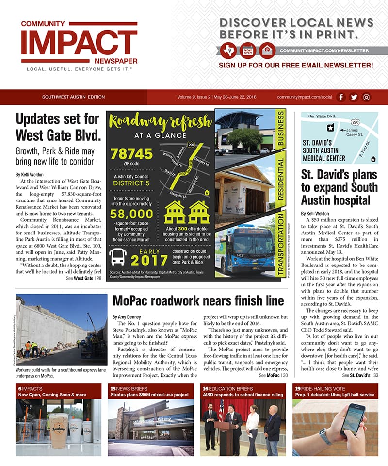 Southwest Austin - Dripping Springs cover — May 2016