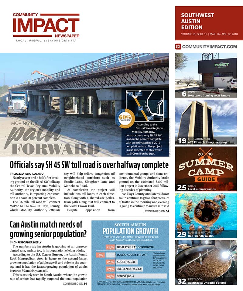 Southwest Austin - Dripping Springs cover — March 2018