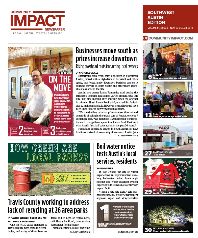 Southwest Austin - Dripping Springs cover — November 2018