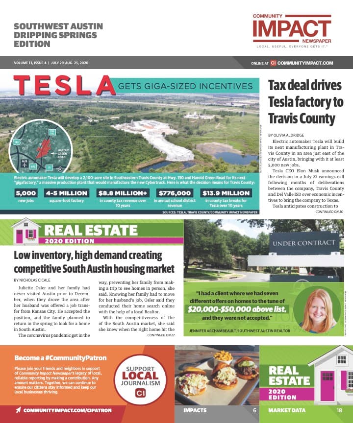Southwest Austin - Dripping Springs cover — July 2020