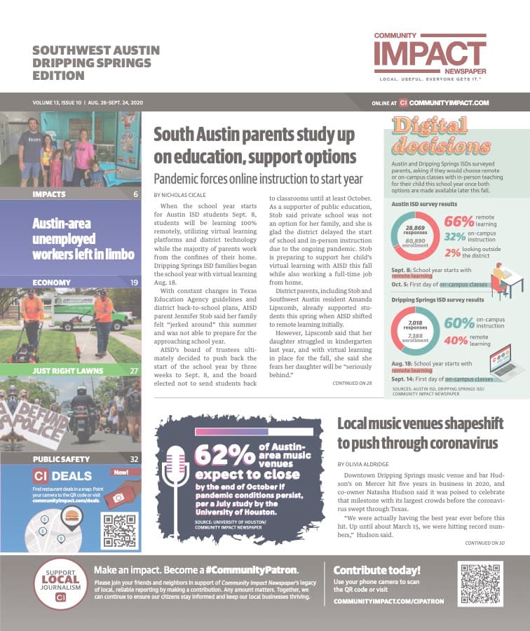 Southwest Austin - Dripping Springs cover — August 2020