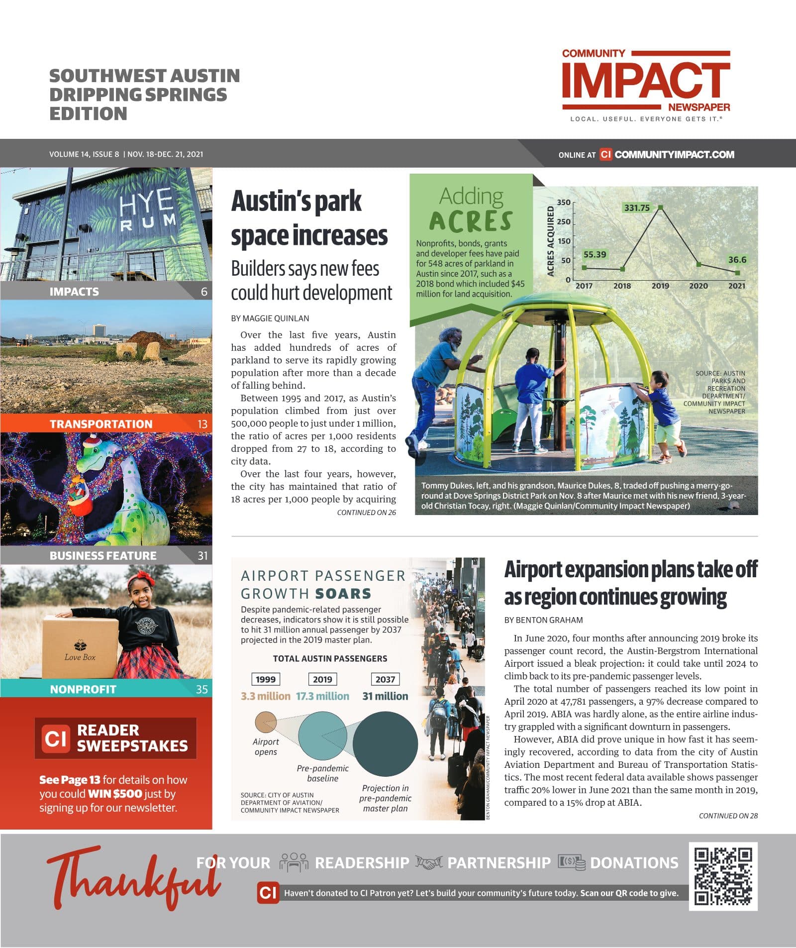 Southwest Austin - Dripping Springs cover — November 2021