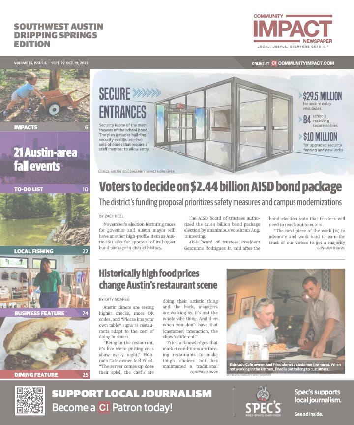 Southwest Austin - Dripping Springs cover — September 2022