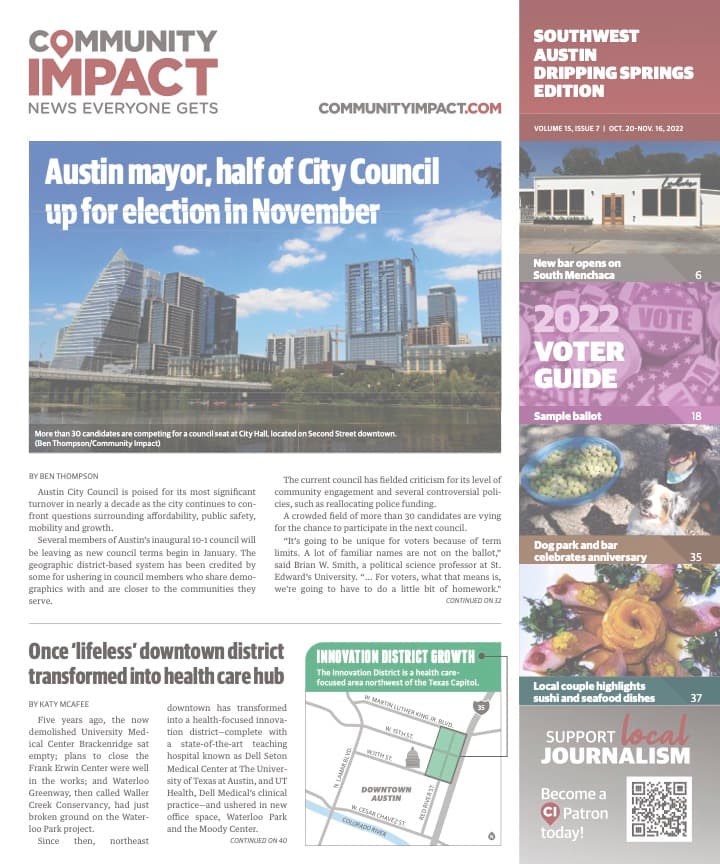 Southwest Austin - Dripping Springs cover — October 2022