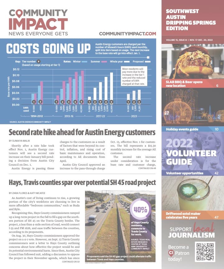 Southwest Austin - Dripping Springs cover — November 2022