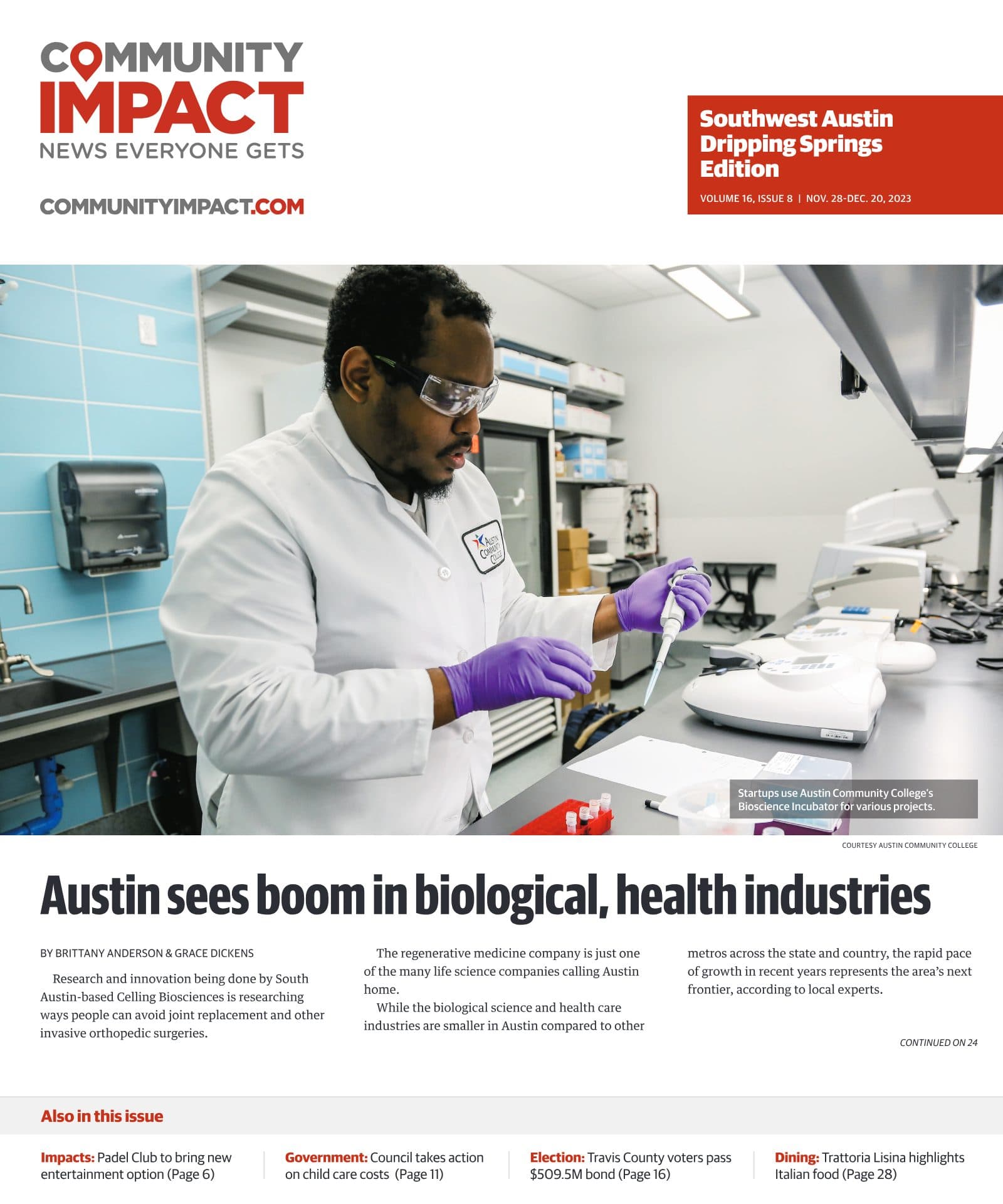 Southwest Austin - Dripping Springs cover — November 2023
