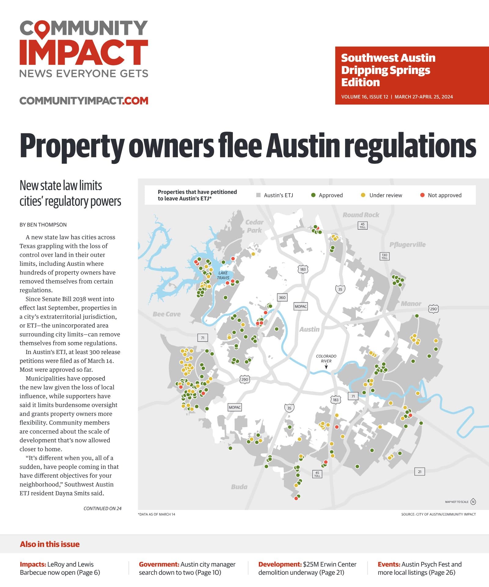 Southwest Austin - Dripping Springs cover — March 2024