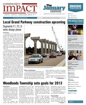 The Woodlands cover — January 2013