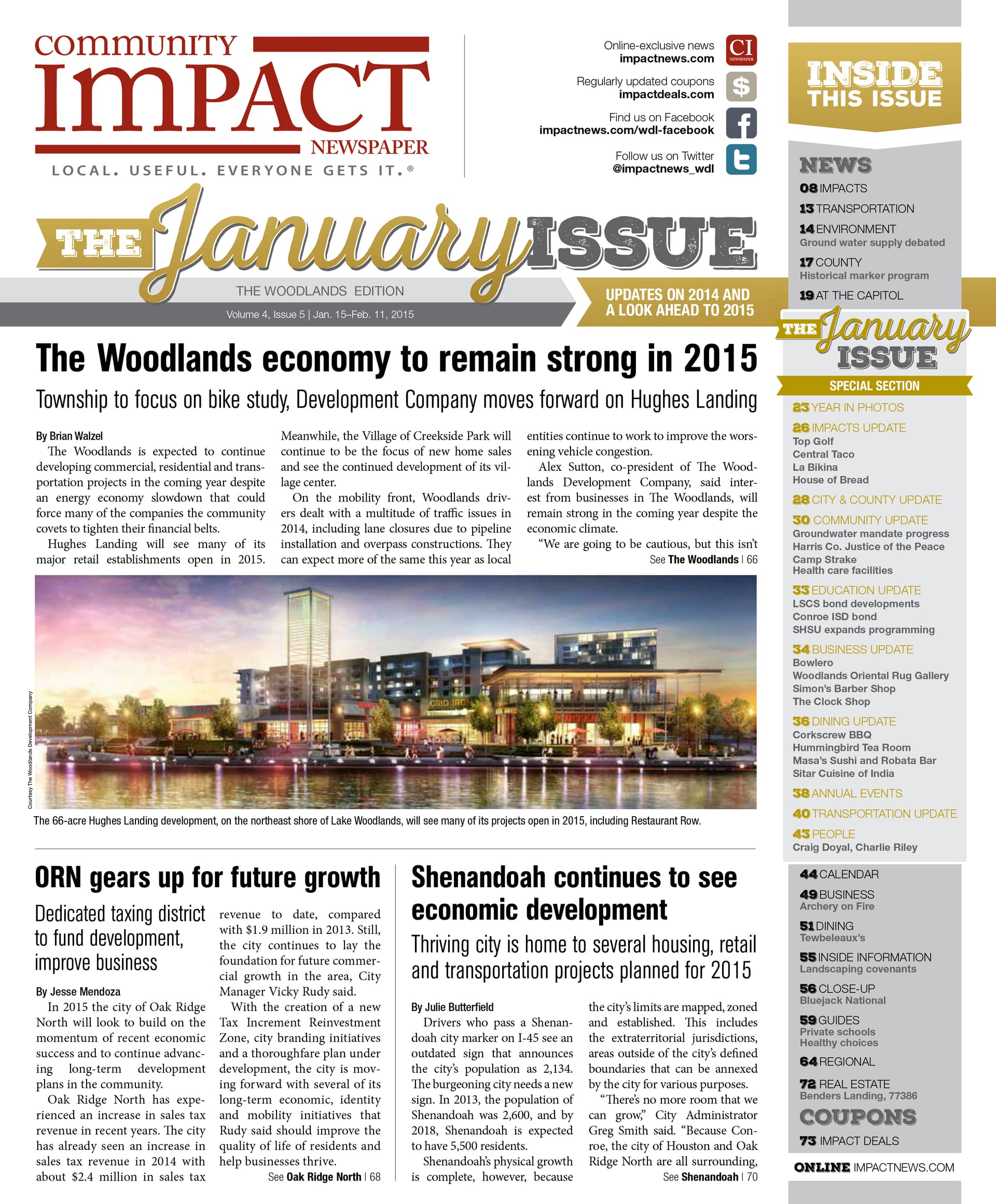 The Woodlands cover — January 2015