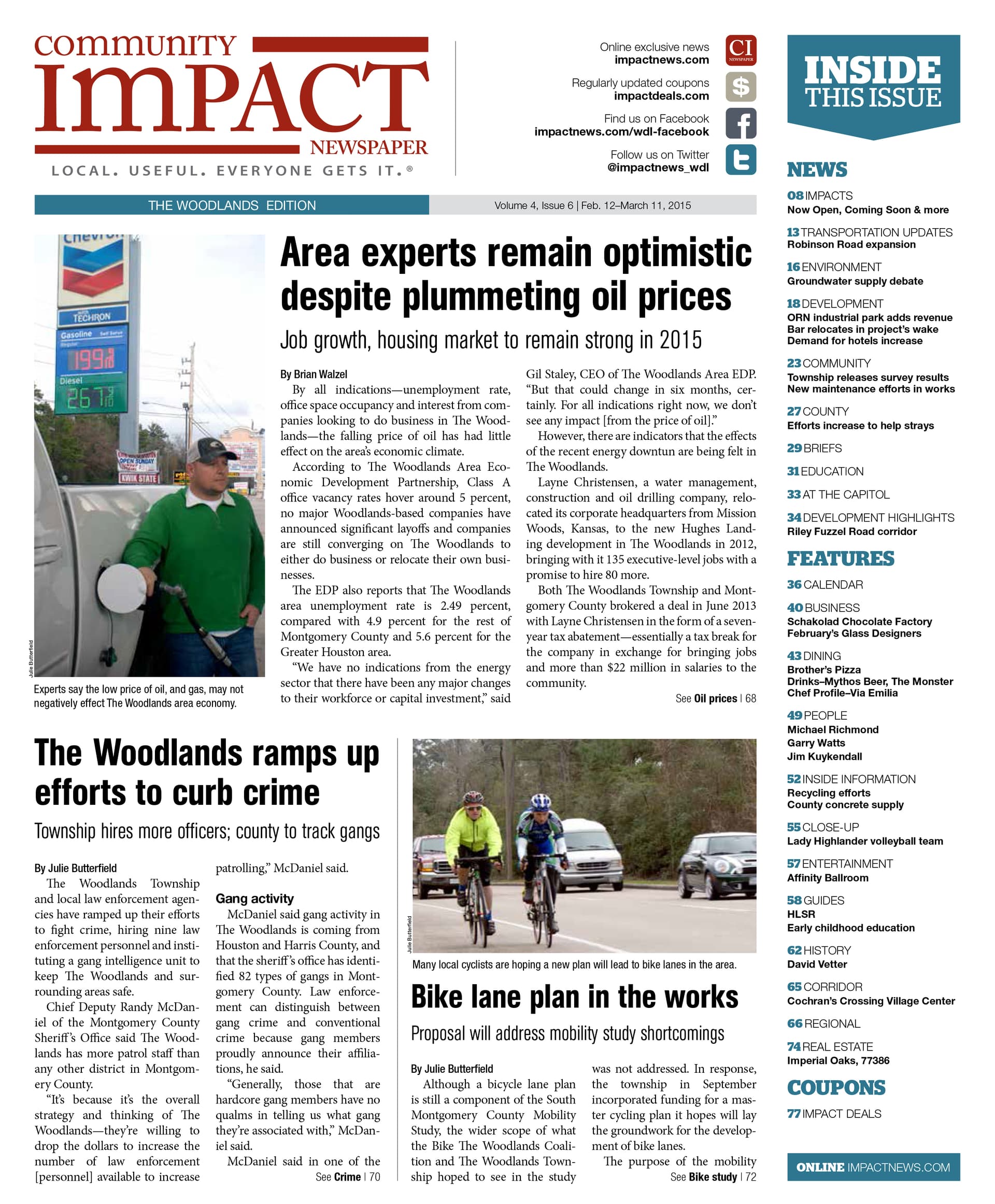 The Woodlands cover — February 2015