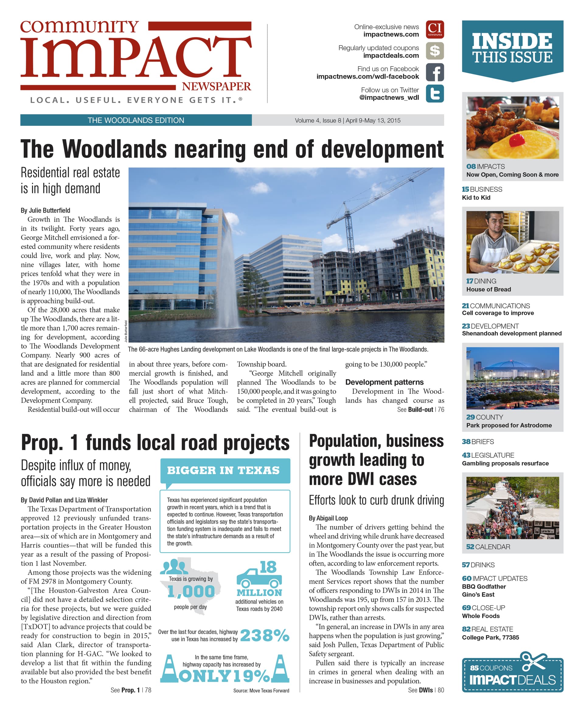 The Woodlands cover — April 2015
