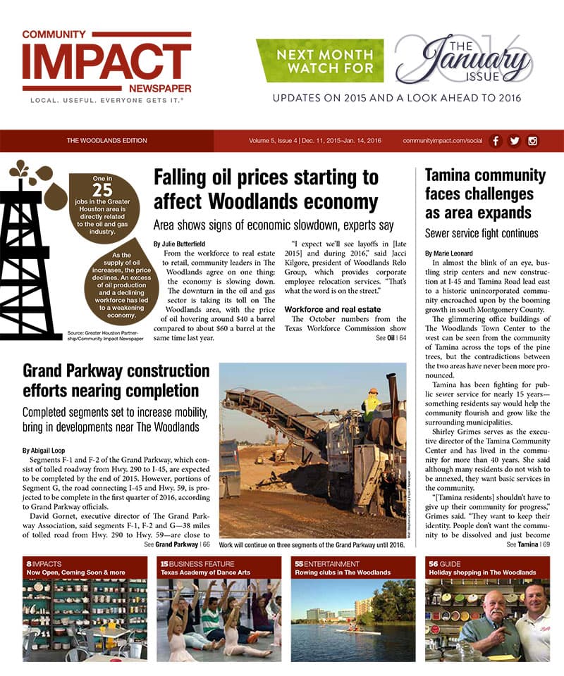 The Woodlands cover — December 2015
