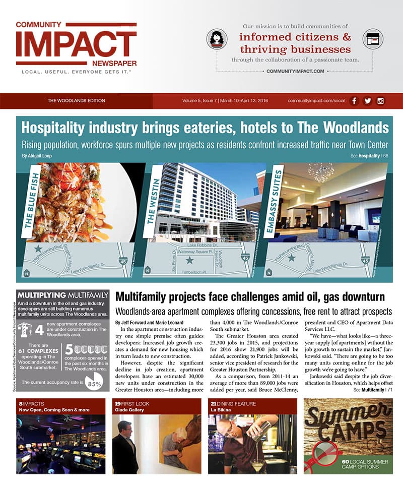 The Woodlands cover — March 2016