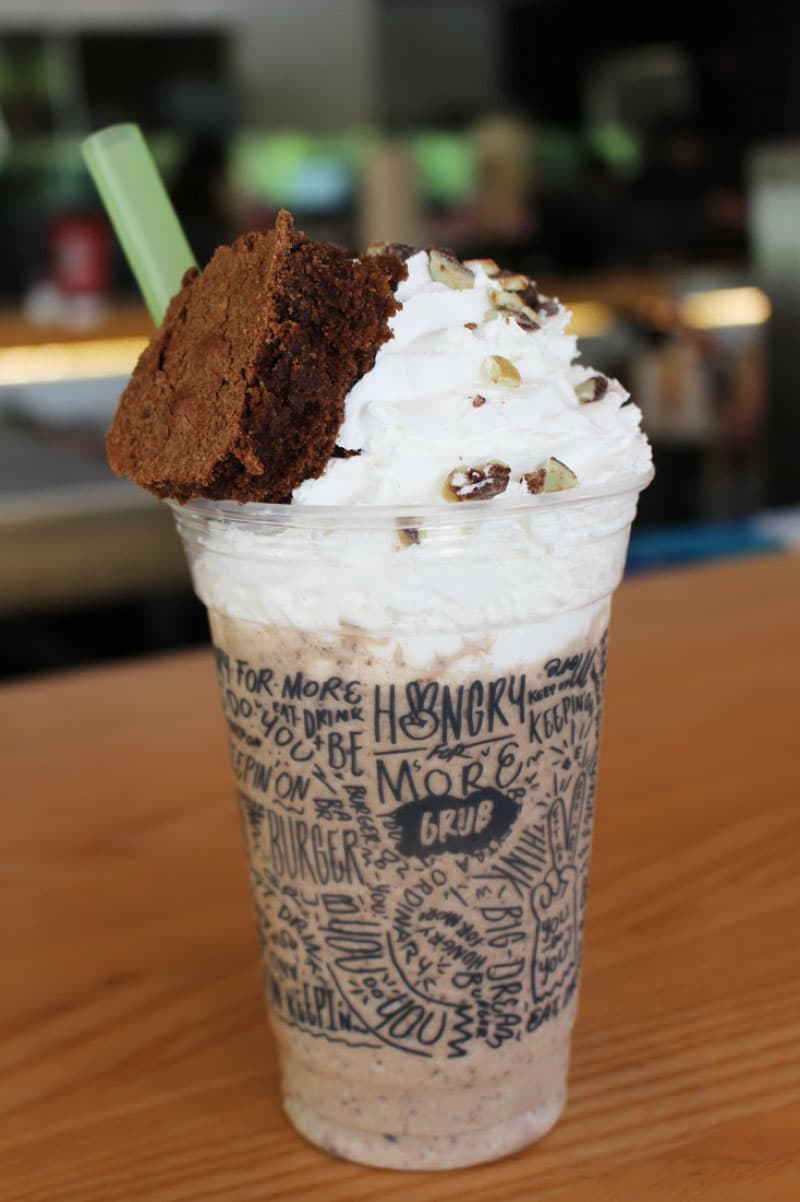 Grub Burger Bar boast handspun mint chocolate chip shake