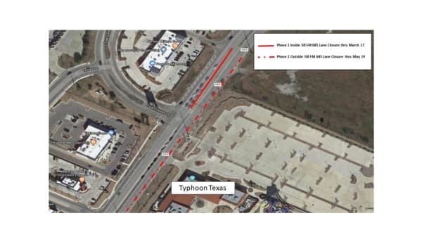 Construction to begin on FM 685 near Typhoon Texas in Pflugerviille