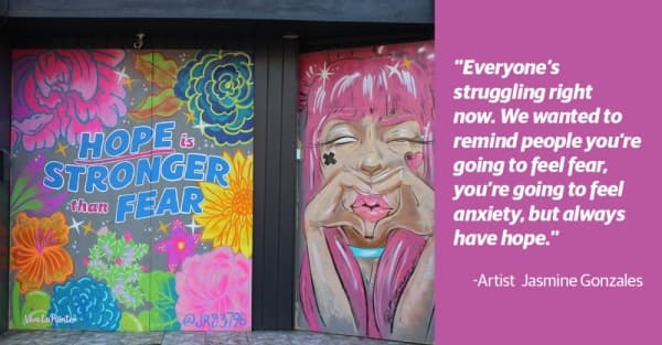 HOPE Outdoor Gallery artists spray-paint murals on boarded-up Sixth Street bars to lift Austin's spirits