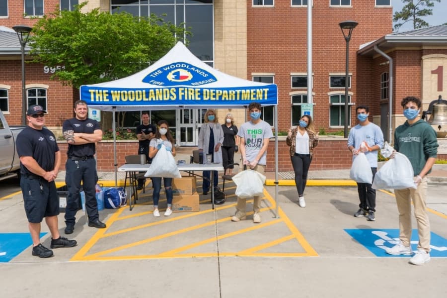 The Woodlands-area students work together to donate 500 masks to The Woodlands Fire Department