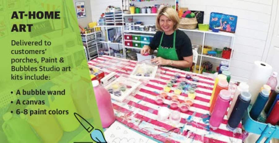 Business Innovation: Paint & Bubbles Studio offering take-home art kits
