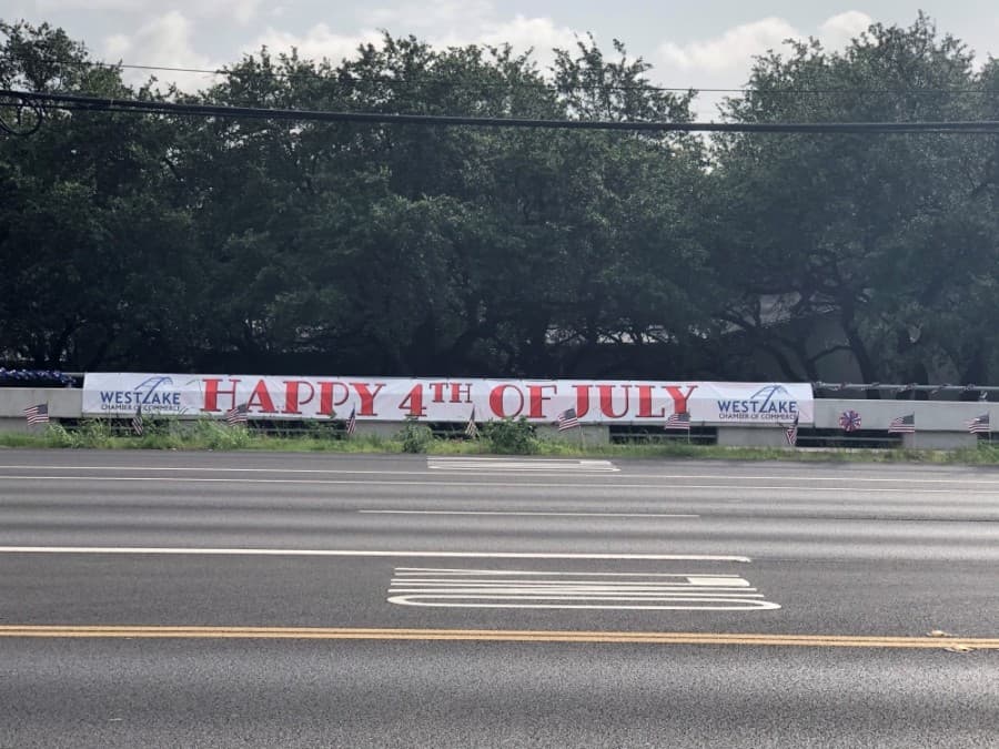 Westlake Chamber of Commerce decorates city streets for Fourth of July
