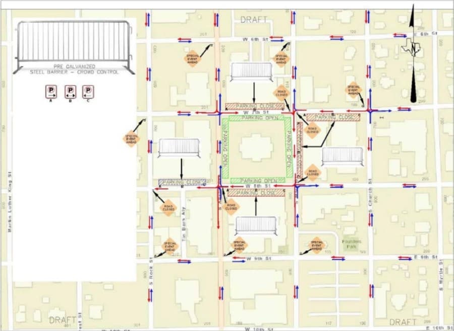 Parking spots will turn into expanded outdoor dining space this Labor Day weekend in Georgetown