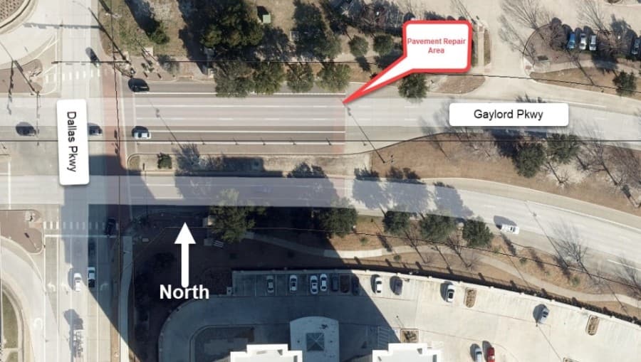 Portion of westbound Gaylord Parkway in Frisco closed for repairs