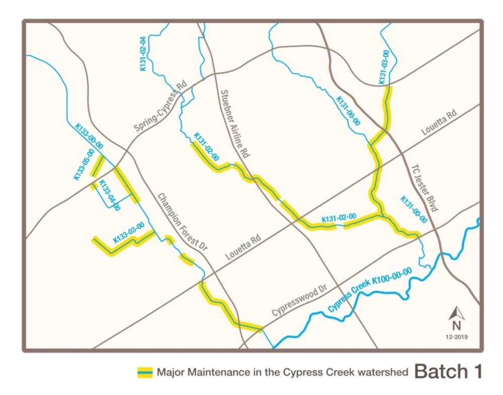 Harris County Flood Control District begins major maintenance project in Cypress Creek watershed