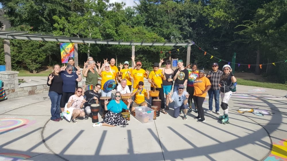 GALLERY: The Woodlands Coalition for Equality finishes out Pride Month with chalk art at sunrise
