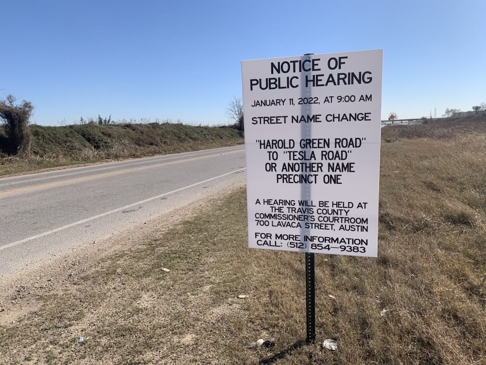 Tesla Road receives Travis County's stamp of approval