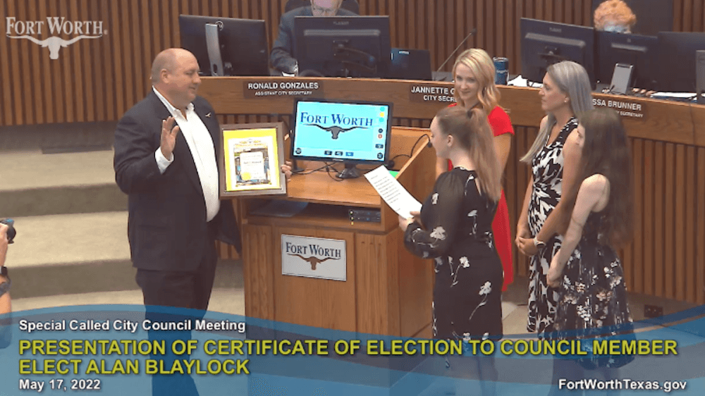 Alan Blaylock sworn in as Fort Worth City Council's newest member