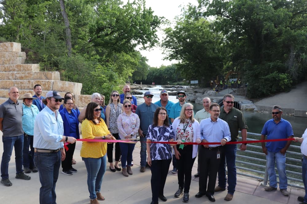 San Marcos leadership, staff celebrate completion of San Marcos River shared pathway, reopening of Rio Vista Falls